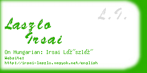 laszlo irsai business card